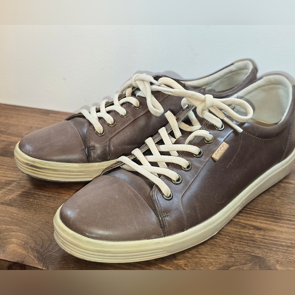 Ecco Soft 7 NWOT Brown Leather Sneaker Women's Size 11.5 - Picture 5 of 9